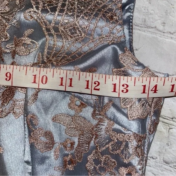 Chi Chi London Lace Midi Dress | Silver & Rose Gold | Elegant Party Dress - Picture 6 of 8